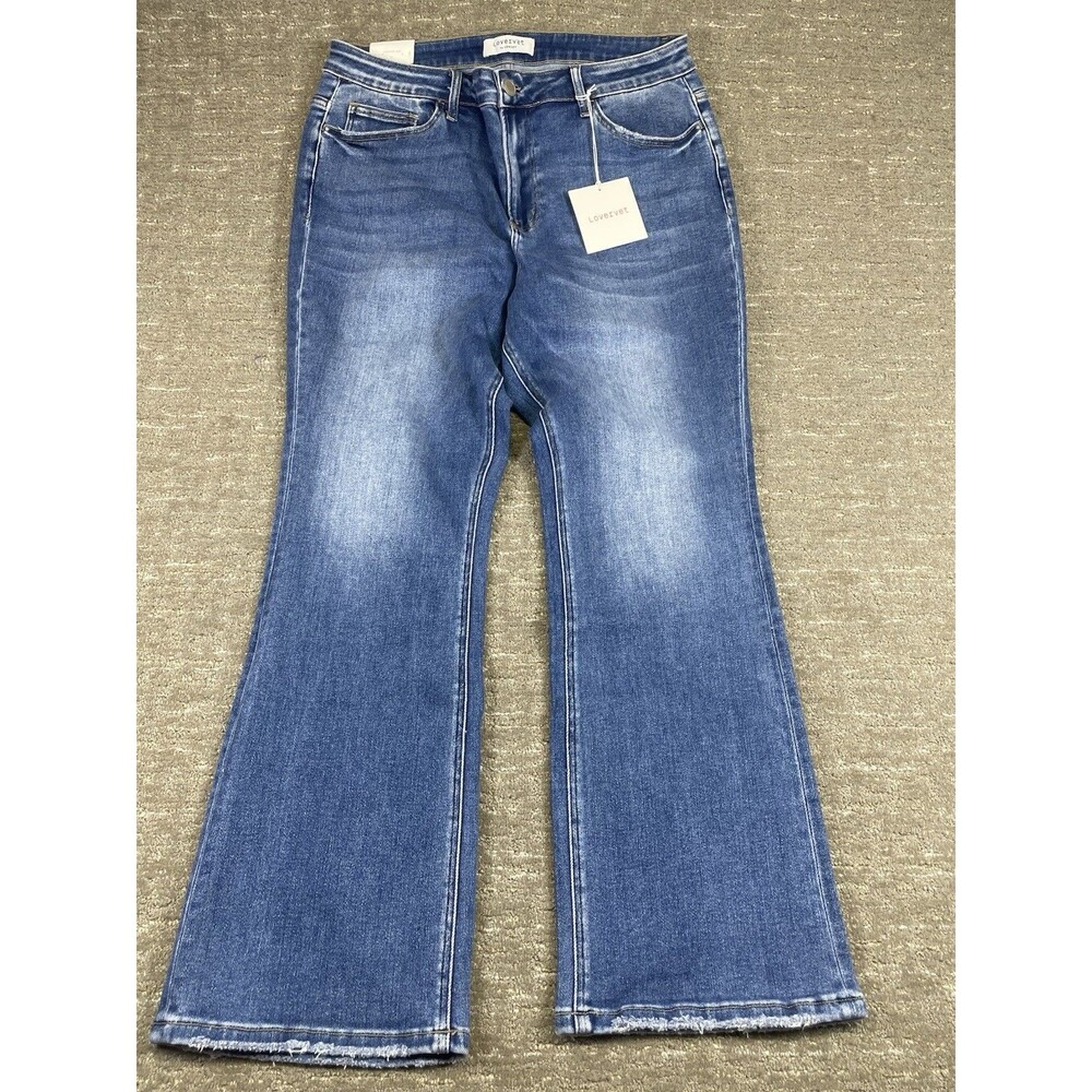 NWT women’s Lovervet bootcut slim fit high rise medium wash blue denim jeans 18